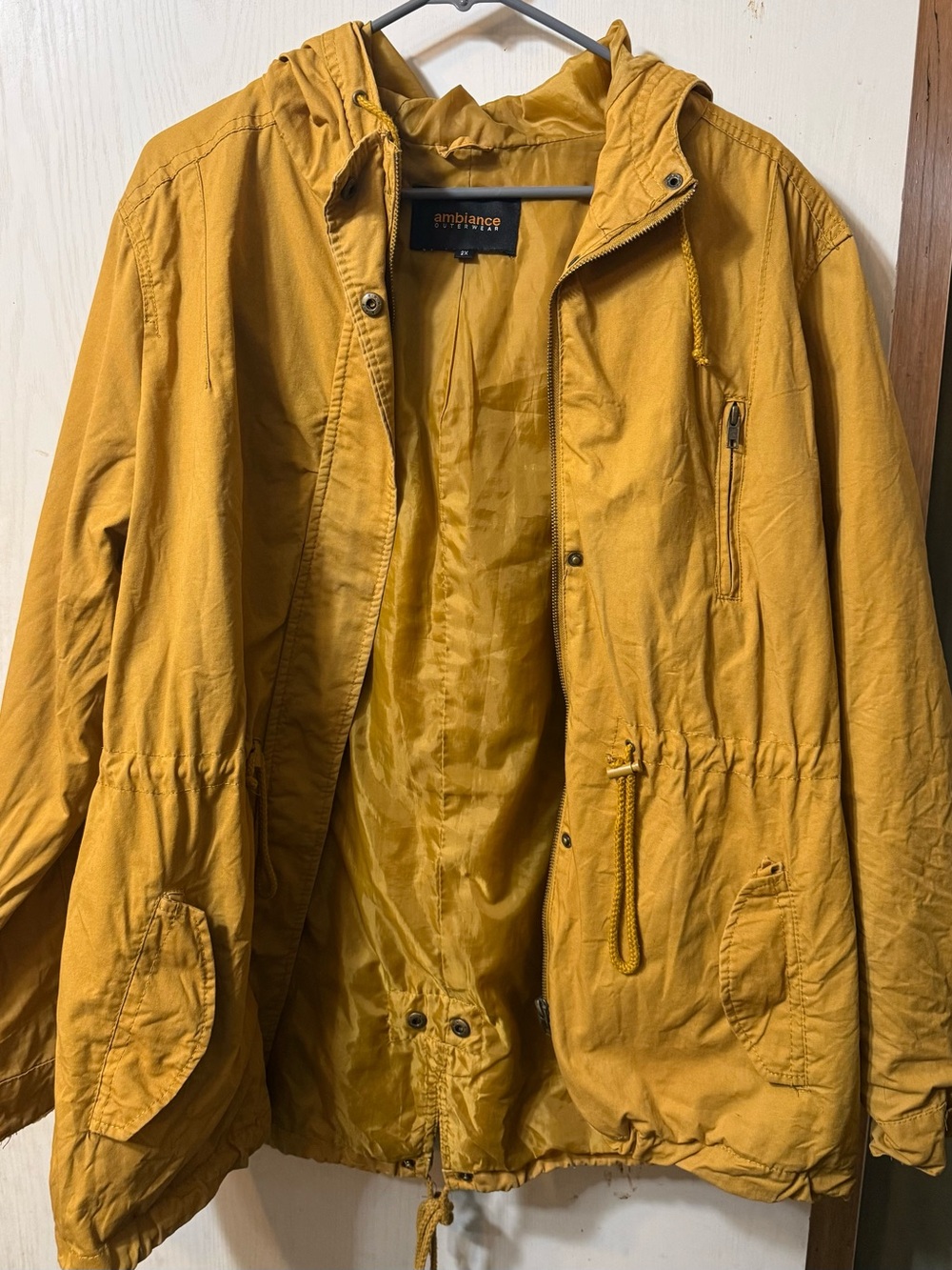 Ambiance Men's Hooded Lightweight Jacket in Mustard